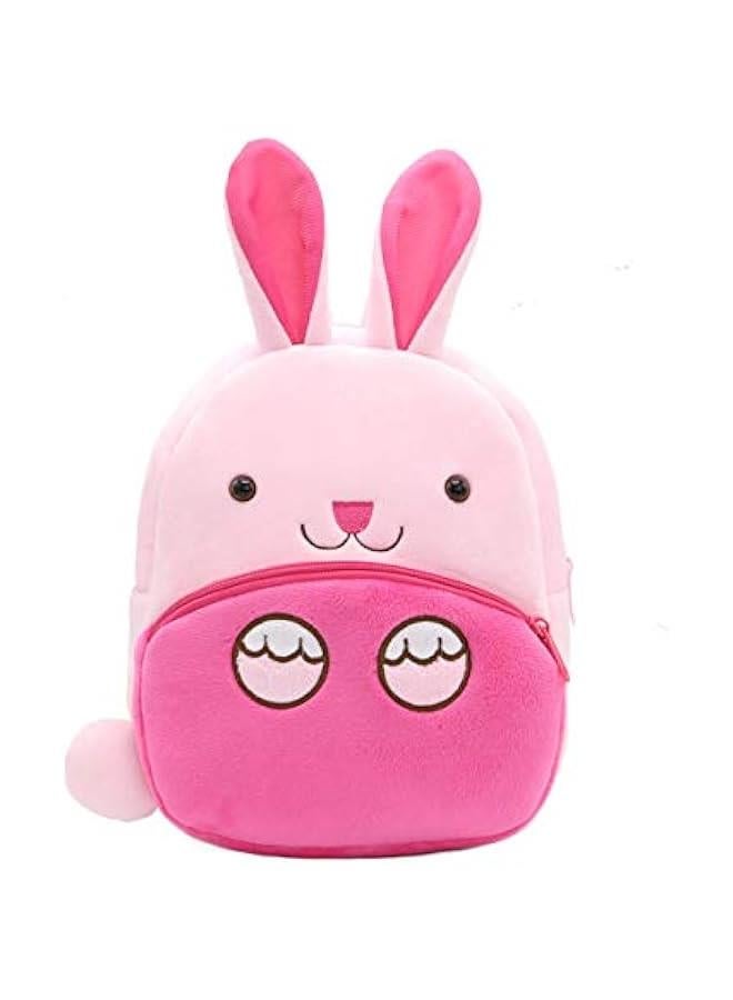 Cute Toddler Backpack Toddler Bag Plush Animal Cartoon Mini Travel Bag for Baby Girl Boy 2-6 Years(Rabbit) - Image 1